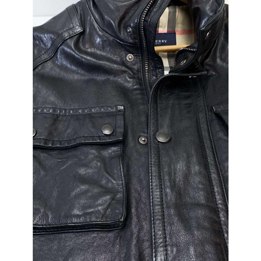 希少 美品 BURBERRY BRIT レザージャケット MA-1 ブルゾン 黒 BURBERRY（バーバリー） ジャケット メンズ アウター チェッカー
