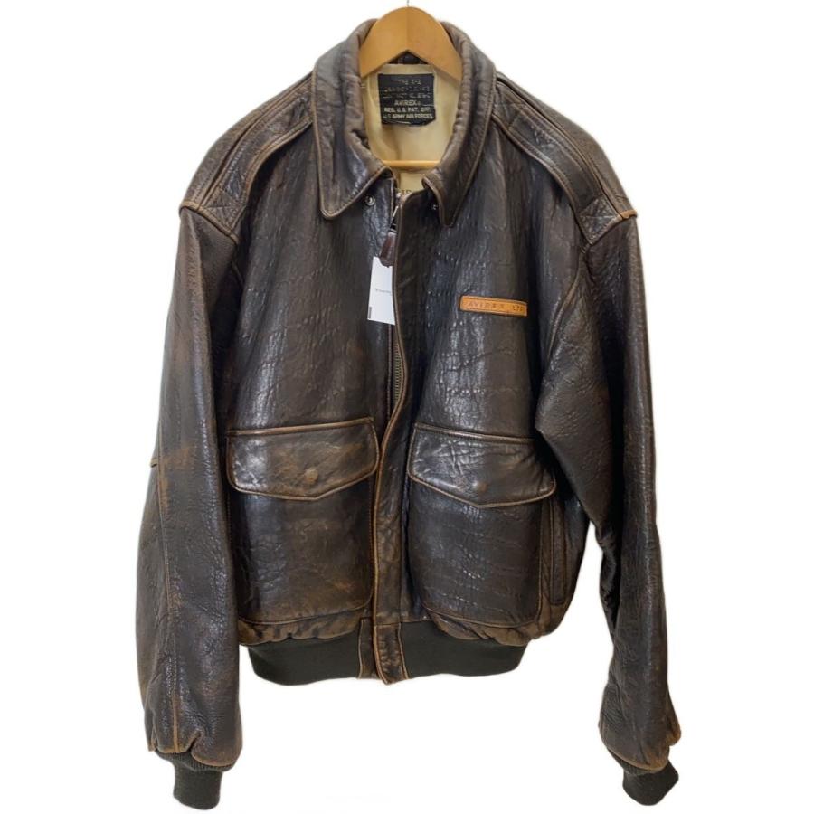 AVIREX◇90s/TYPE A-2/レザージャケット・ブルゾン/S/レザー/BRW