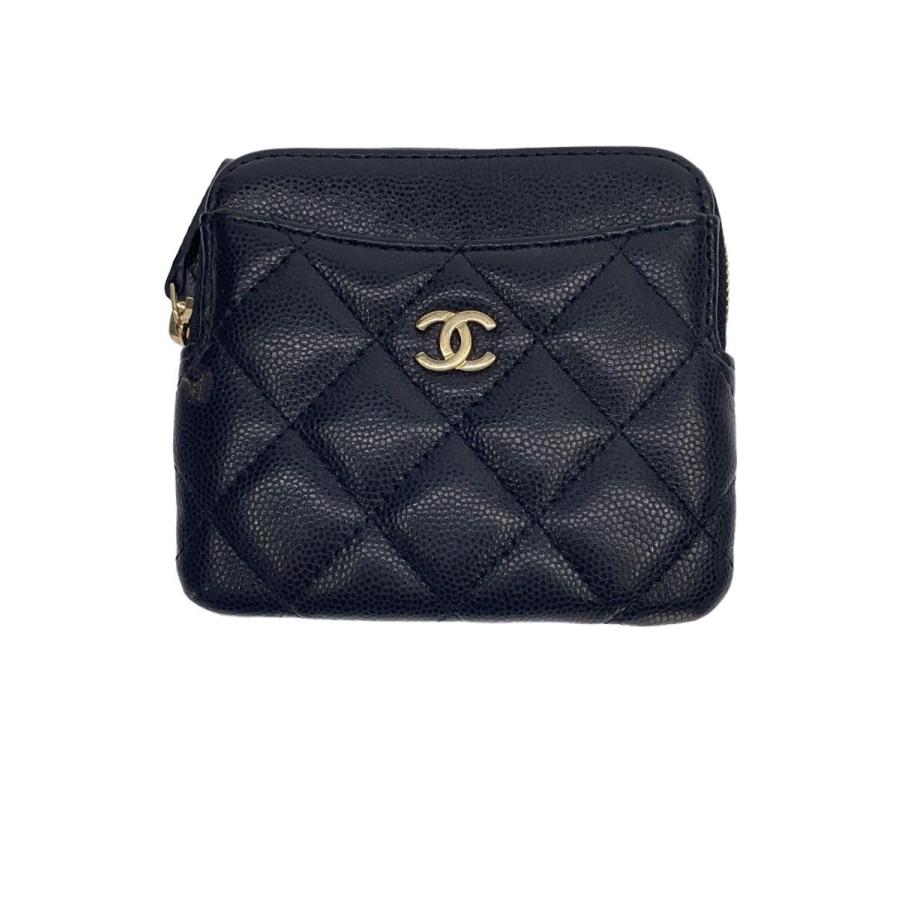 CHANEL 黒レザー ケース・小銭入れ CHANEL◇コインケース/レザー/BLK/レディース/? NULL ? : セカンド