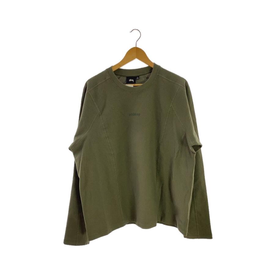 STUSSY◇WAVE JERSEY CREW/サーマル/ロンt/長袖Tシャツ/L/コットン 