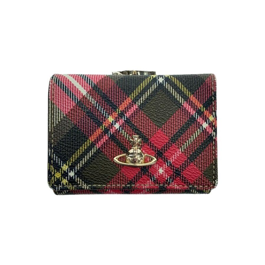 Vivienne Westwood◇3つ折り財布/レッド/チェック/レディース Vivienne Westwood◇3つ折り財布/レッド/チェック/レディース