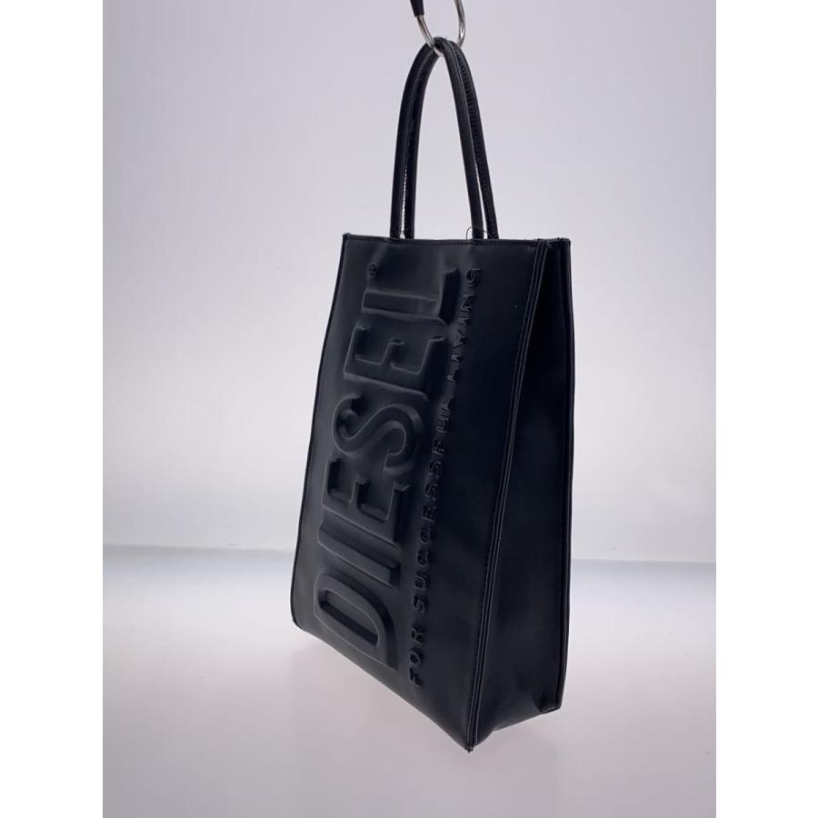 DIESEL◇ショルダーバッグ/スクエア/フェイクレザー/ブラック/ロゴ