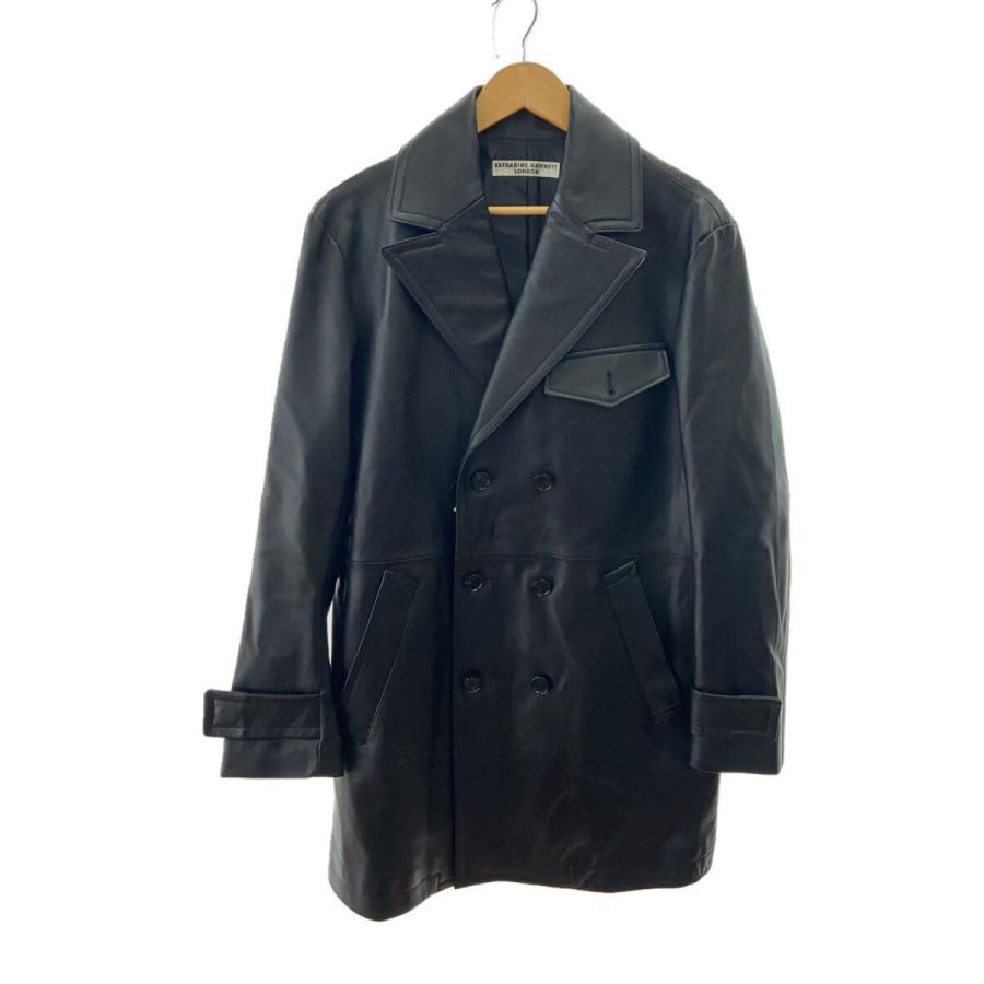KATHARINE HAMNETT◇コート/L/羊革/BLK/腰紐なし : セカンドストリート