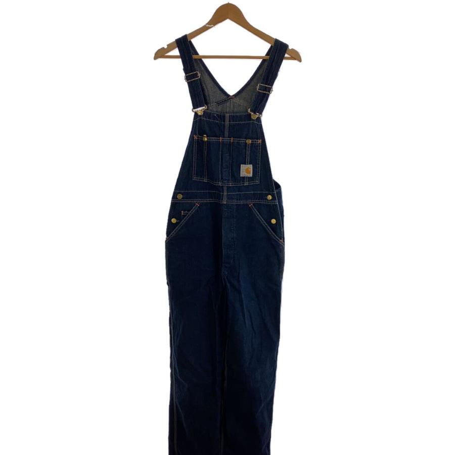 Carhartt◇オーバーオール/28/デニム/インディゴ/E520-0910/100周年/裾