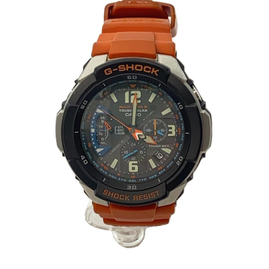 CASIO◇ソーラー腕時計/アナログ/BLK/ORN/gw-3000m-4aer : セカンド