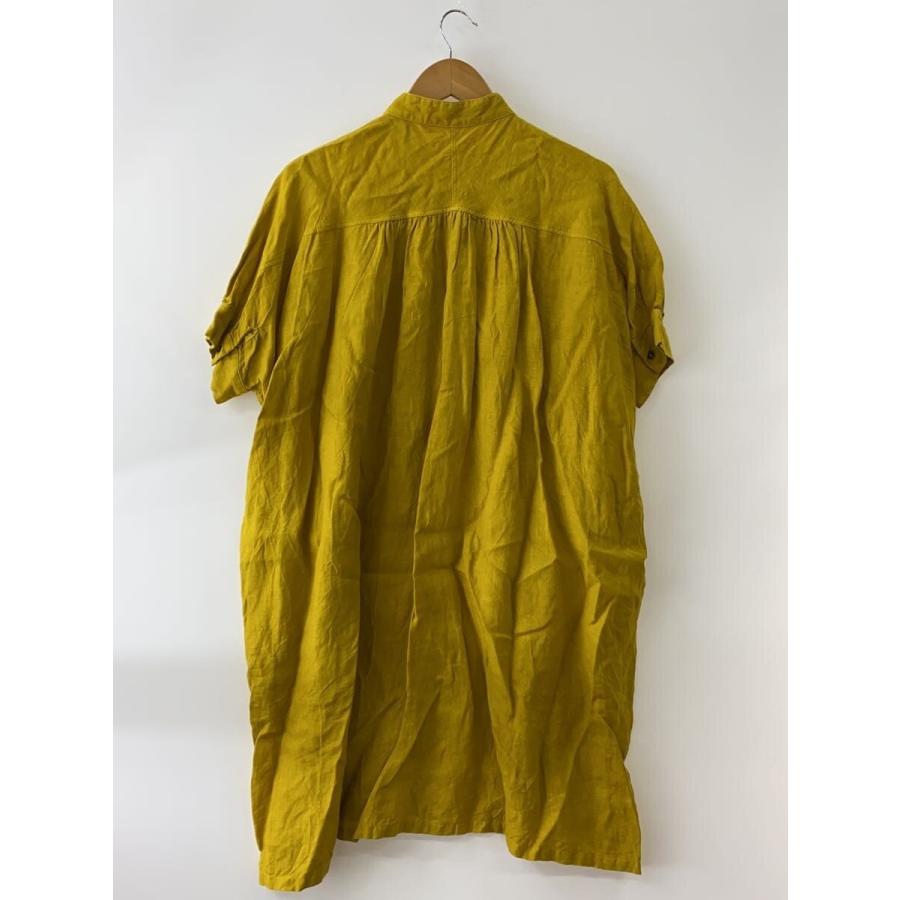Honnete/オーバーダイアイリッシュリネンノーカラーワンピース　24ss Honnete◇24SS/オーバーダイアイリッシュリネハーフスリーブノーカラー