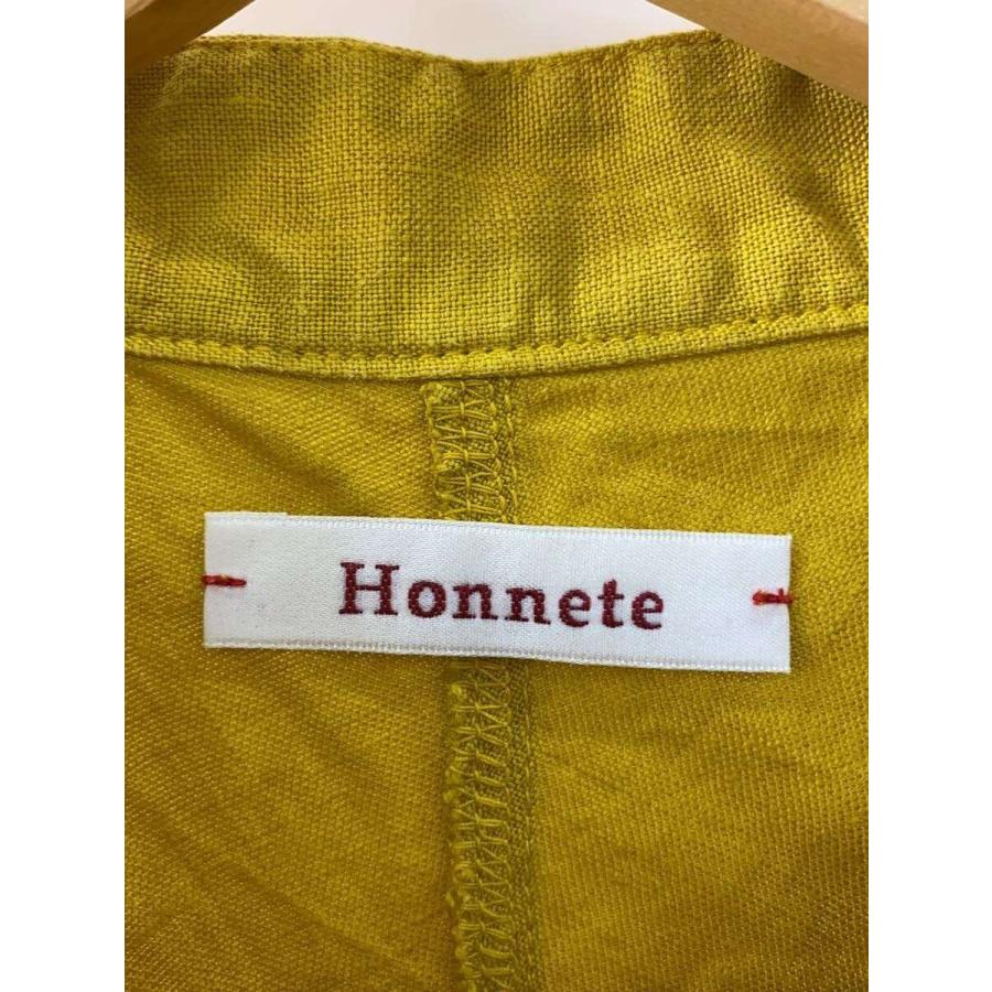 Honnete◇24SS/オーバーダイアイリッシュリネハーフスリーブノーカラー