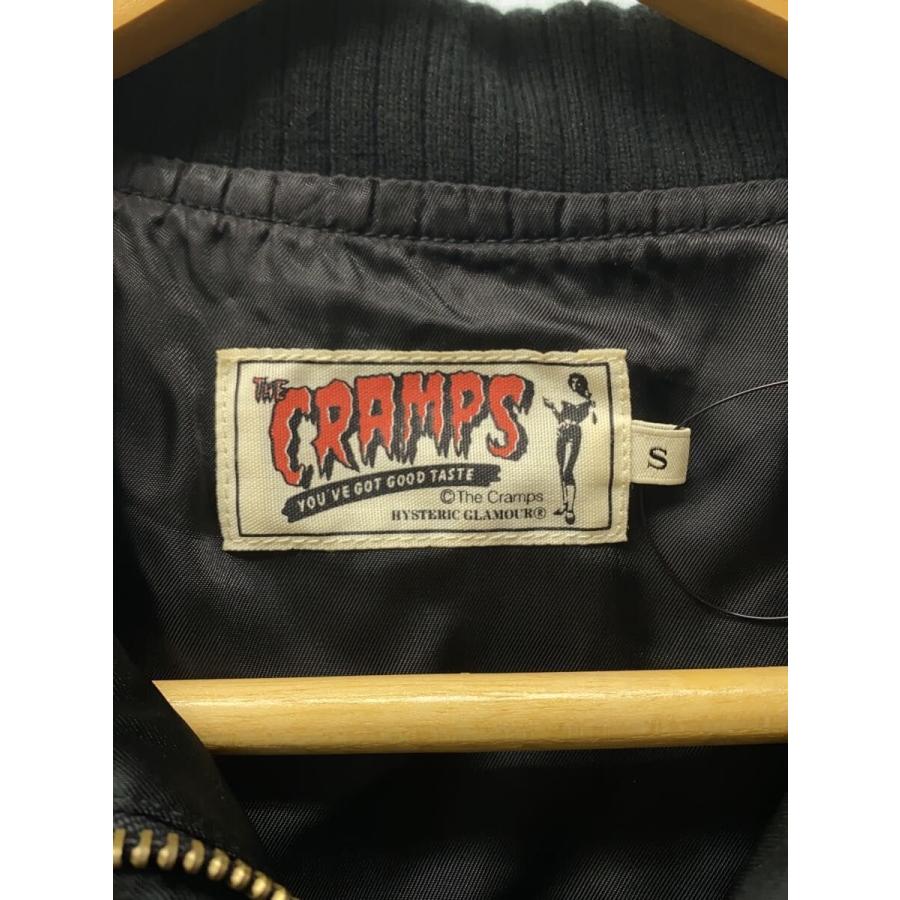 HYSTERIC GLAMOUR◇×THE Cramps/サテンスカジャン/S/レーヨン/BLK