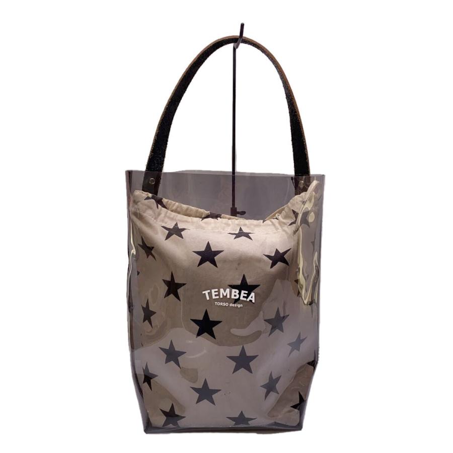 TEMBEA◇トートバッグ/PVC/GRY/総柄/JS別注/星柄/デリバリートート