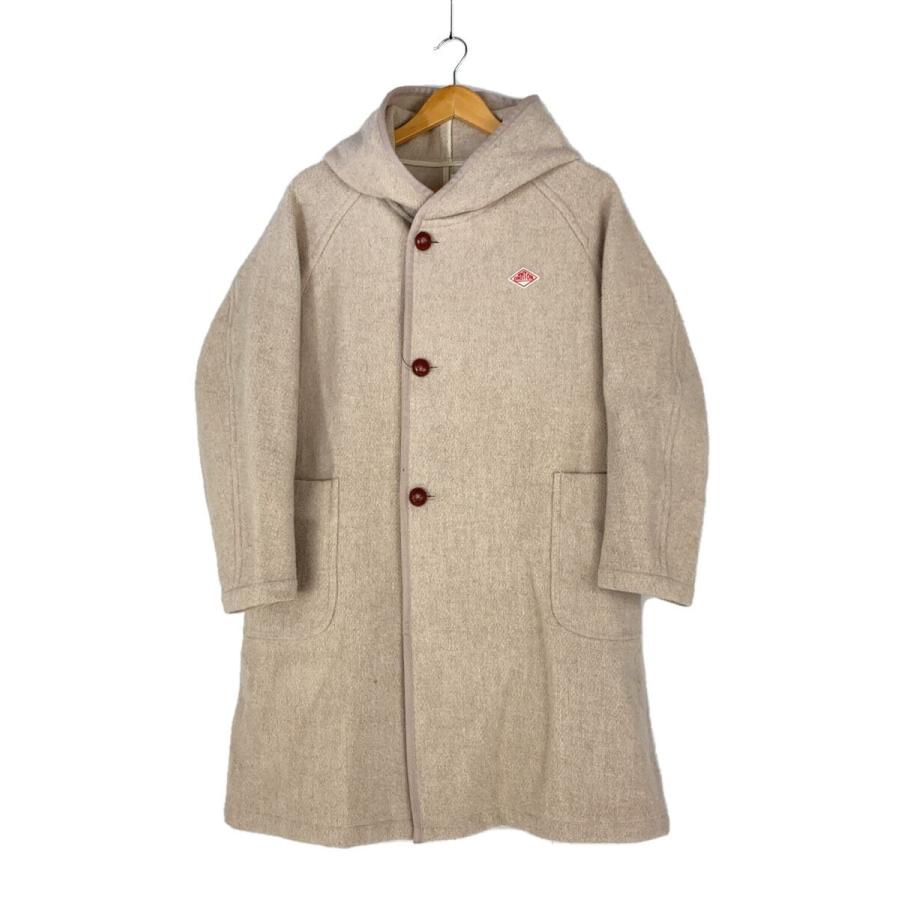 DANTON◇ウールモッサ/ウールフードコート/36/ベージュ/無地/JD-8905