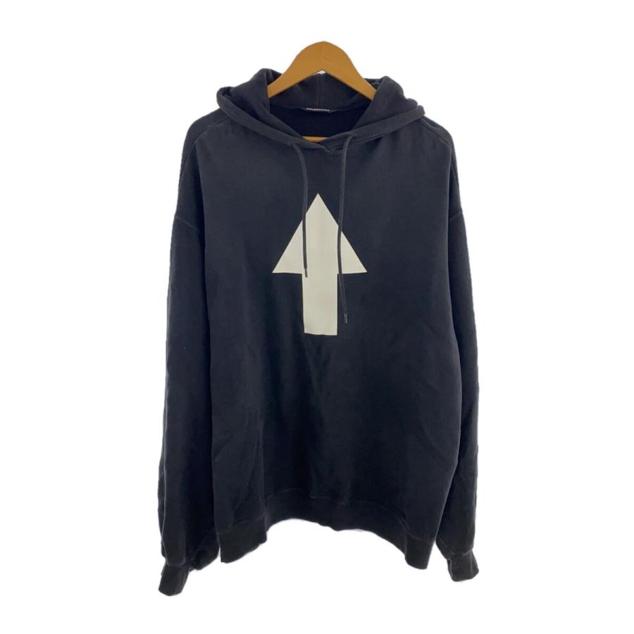BALENCIAGA◇パーカー/S/コットン/ブラック/641679 TJV89/フロントシミ 