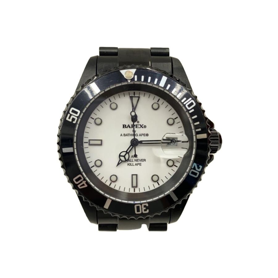 A BATHING APE◇自動巻腕時計/アナログ/WHT/BLK/T001 : セカンド