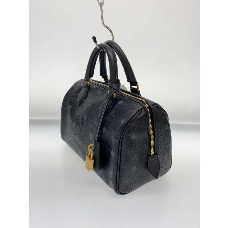 MCM◇ボストンバッグ/レザー/BLK/総柄/MWBESEA02BK01 : セカンド