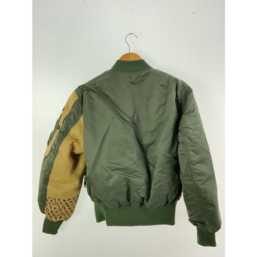 ALPHA INDUSTRIES◆23AW/袖レザーカスタムMAー1/ジャケット/M/ナイロン/KHK/TA1677｜ssol-shopping｜02