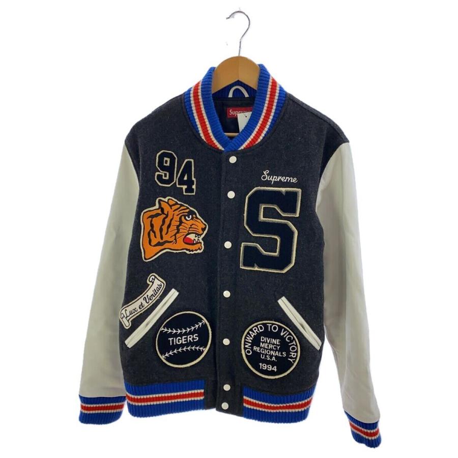 Supreme◇23AW/Tiger varsity jacket/スタジャン/L/ウール/GRY