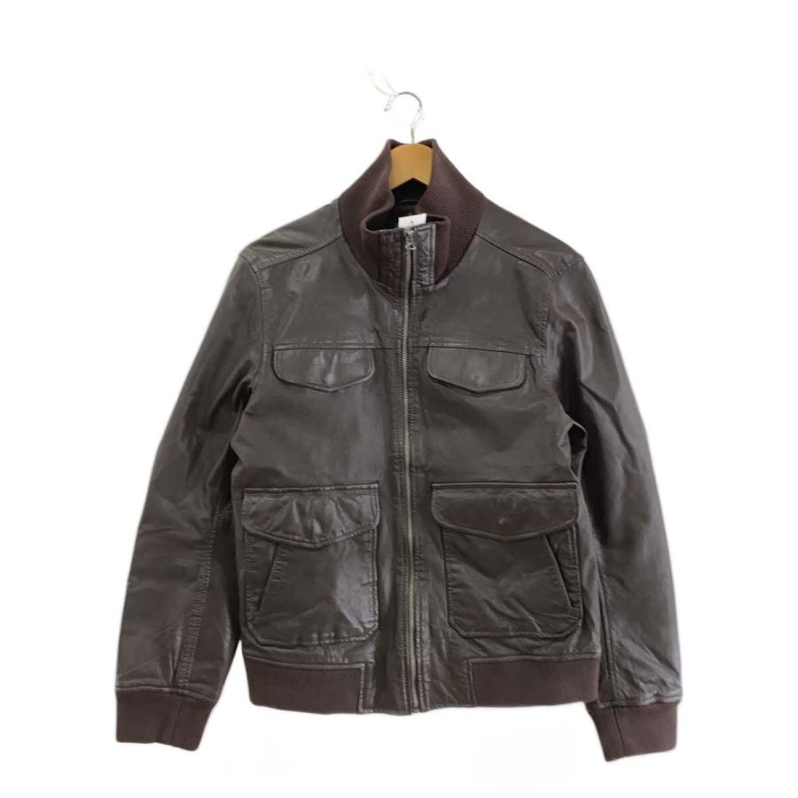 GAP◇レザージャケット・ブルゾン/S/レザー/BRW/無地// : セカンド