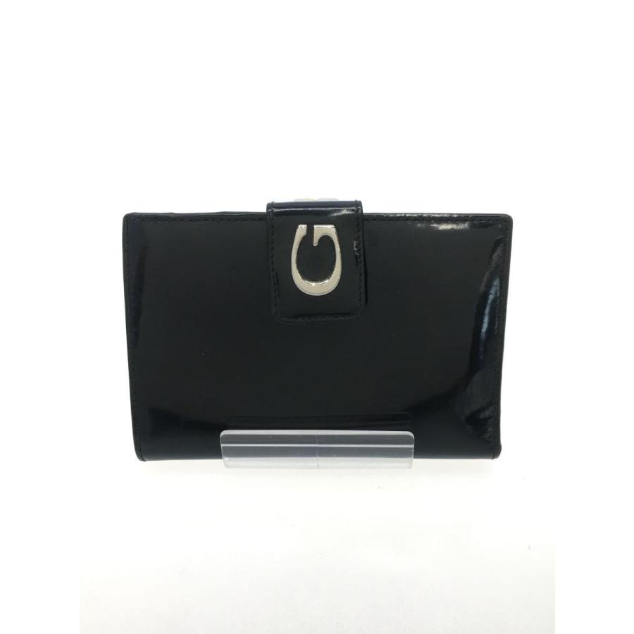 GUCCI◇2つ折り財布/エナメル/BLK/無地/レディース/035・2192 GUCCI◇2つ折り財布/エナメル/BLK/無地/レディース/035・2192