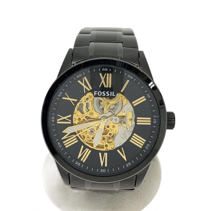 FOSSIL◇自動巻腕時計/アナログ/ステンレス/BLK/BLK/SS/BQ2092