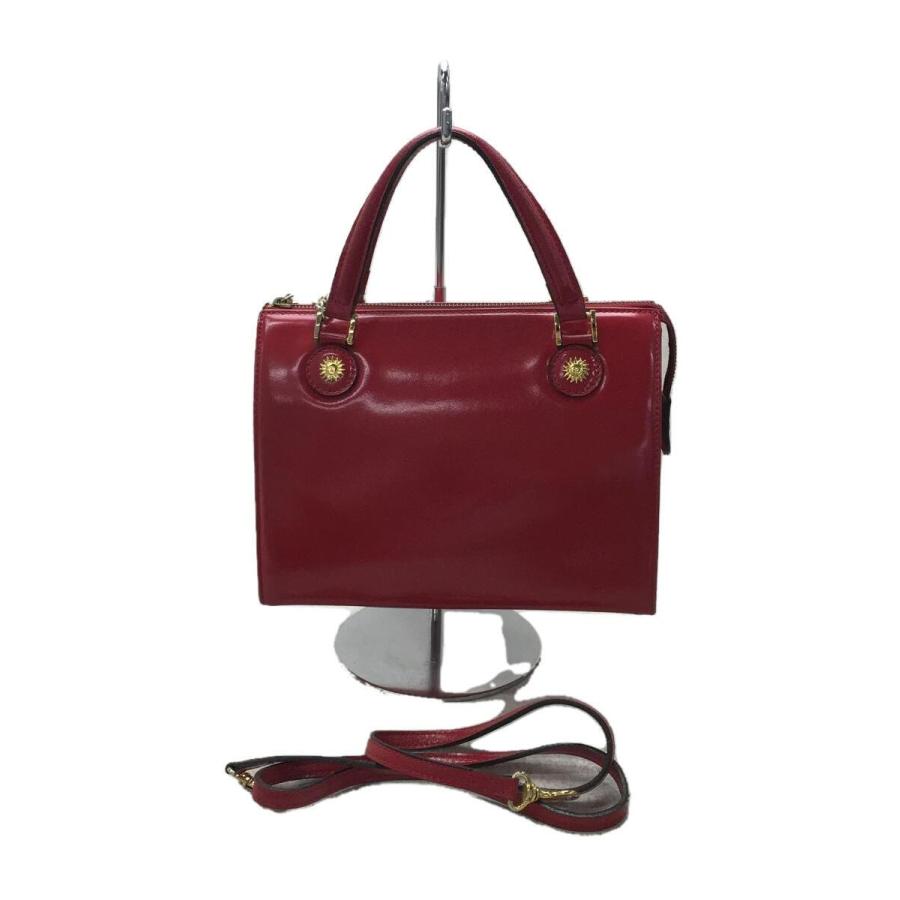 GIANNI VERSACE◇ハンドバッグ/エナメル/RED : セカンド GIANNI VERSACE◇ハンドバッグ/エナメル/RED : セカンド
