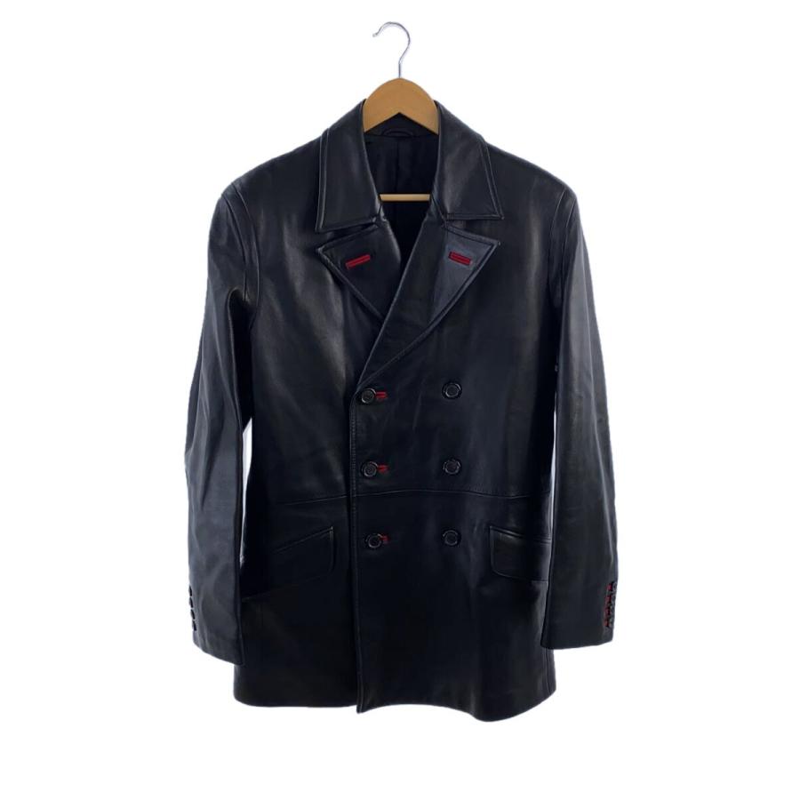 LOUIS VUITTON◇テーラードジャケット/50/レザー/BLK : セカンド