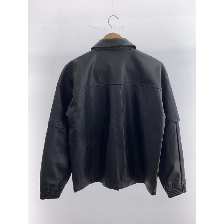 adidas◇レザージャケット/ブルゾン/L/フェイクレザー/BLK