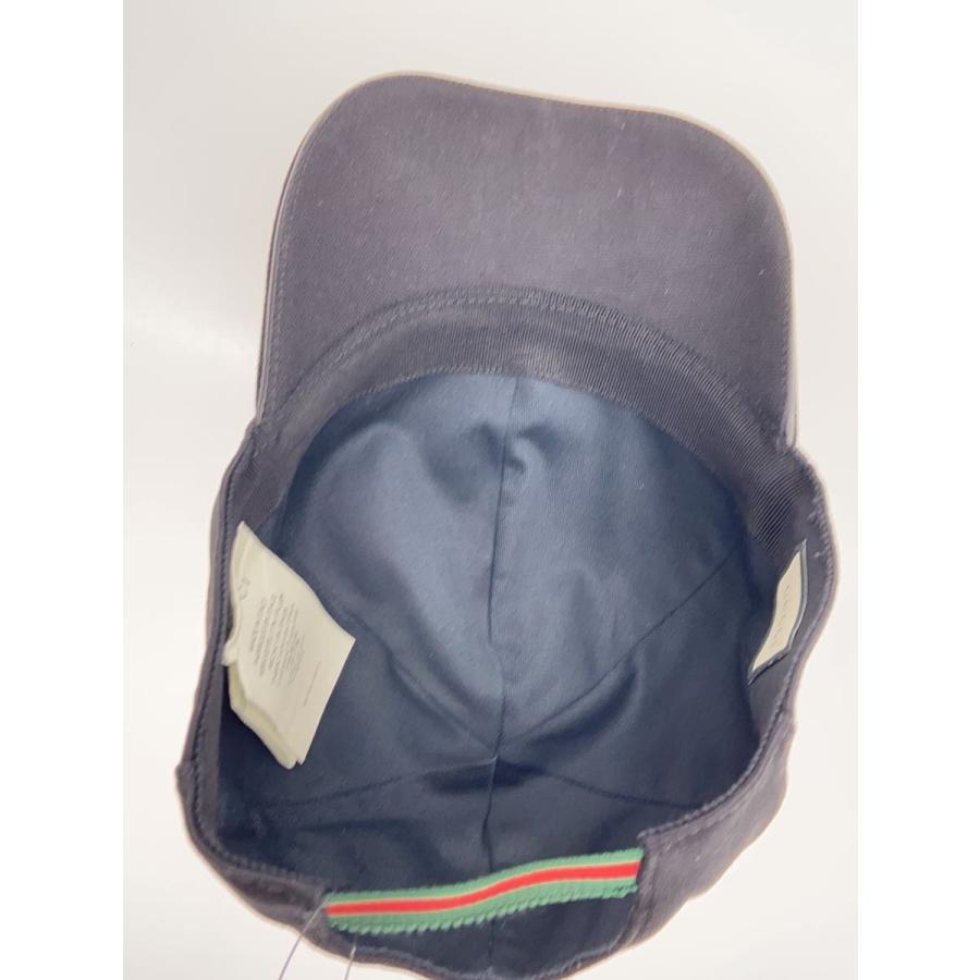 GUCCI◇キャップ/インターロッキング/GGロゴ/M/コットン/BLK/メンズ