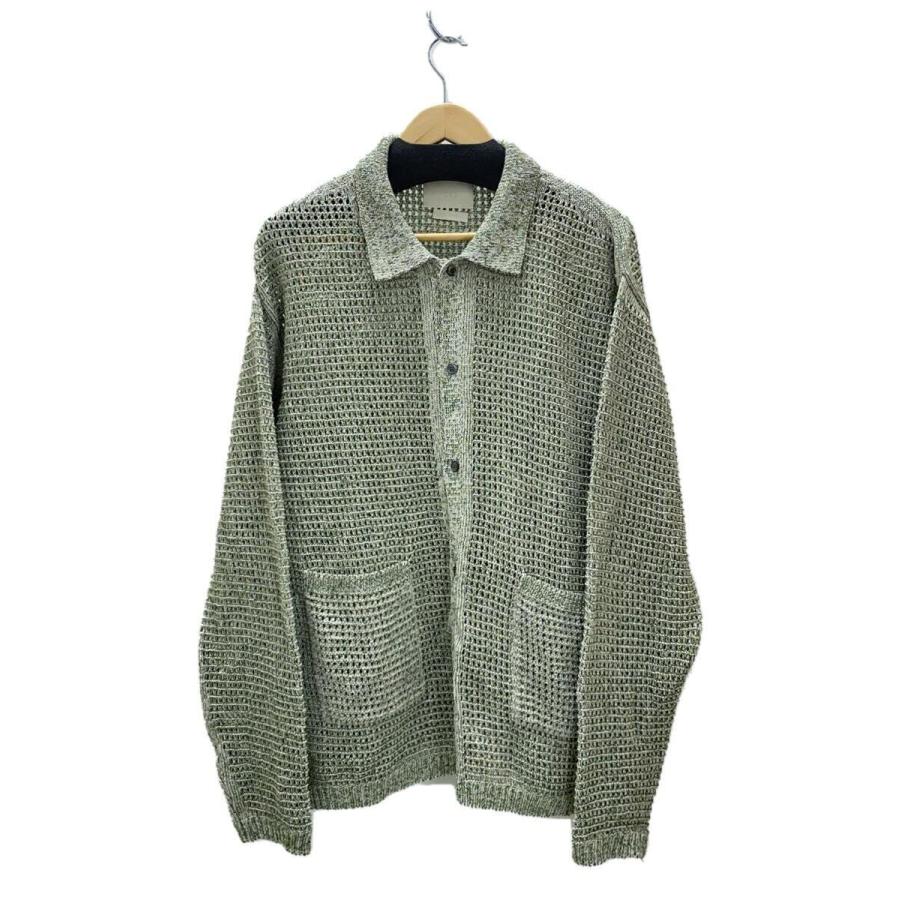 YOKE◇25SS/MESH KNITTED SHIRT CARDIGAN/カーディガン/3/GRN