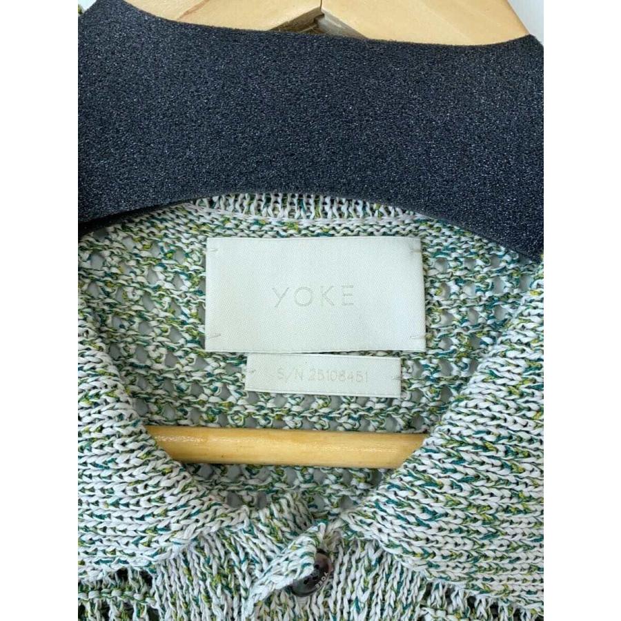 YOKE◇25SS/MESH KNITTED SHIRT CARDIGAN/カーディガン/3/GRN
