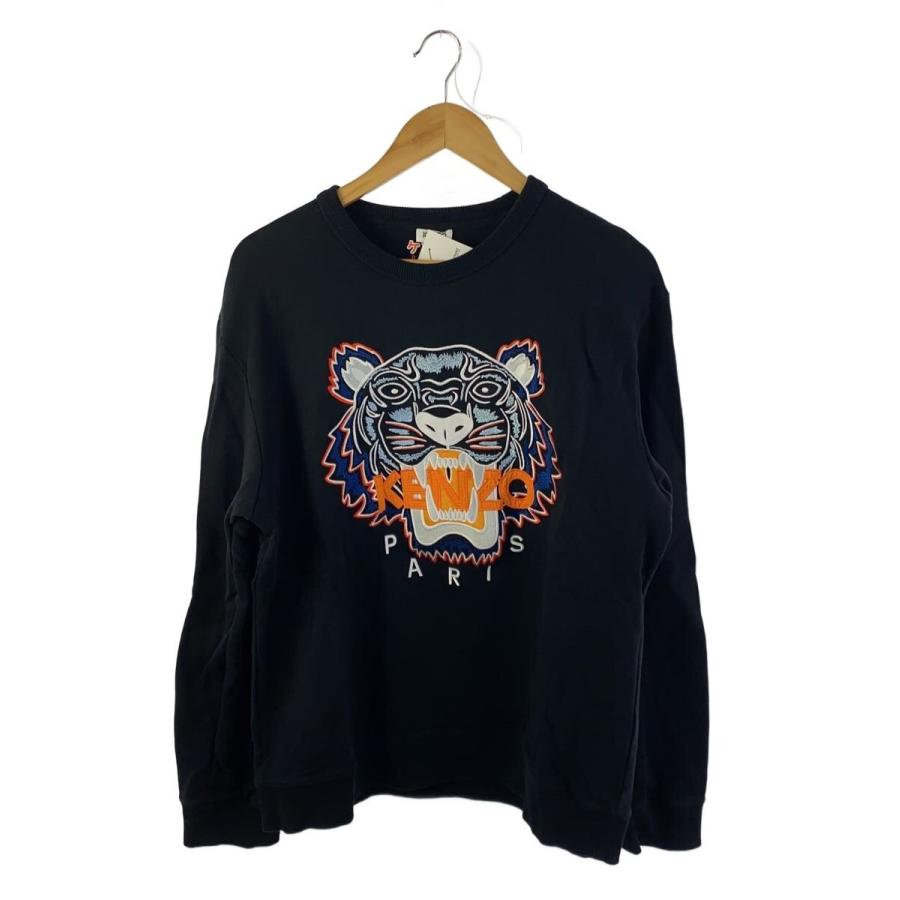 KENZO◇Tiger Embroidery Sweatshirt/スウェット/XL/コットン/BLK
