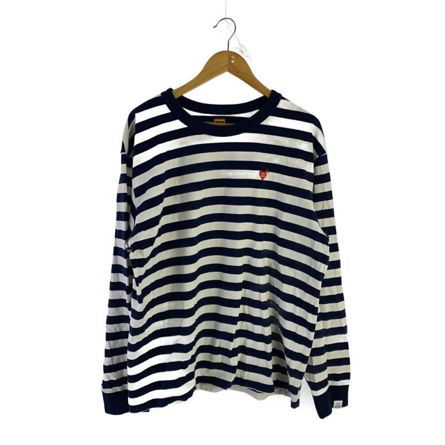 HUMANMADE 長袖シャツ HUMAN MADE◇長袖Tシャツ/XXL/コットン/NVY/ボーダー : セカンド