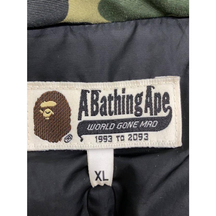 A BATHING APE◆フーデットダウンジャケット/XL/ナイロン/GRN/カモフラ/迷彩//の画像