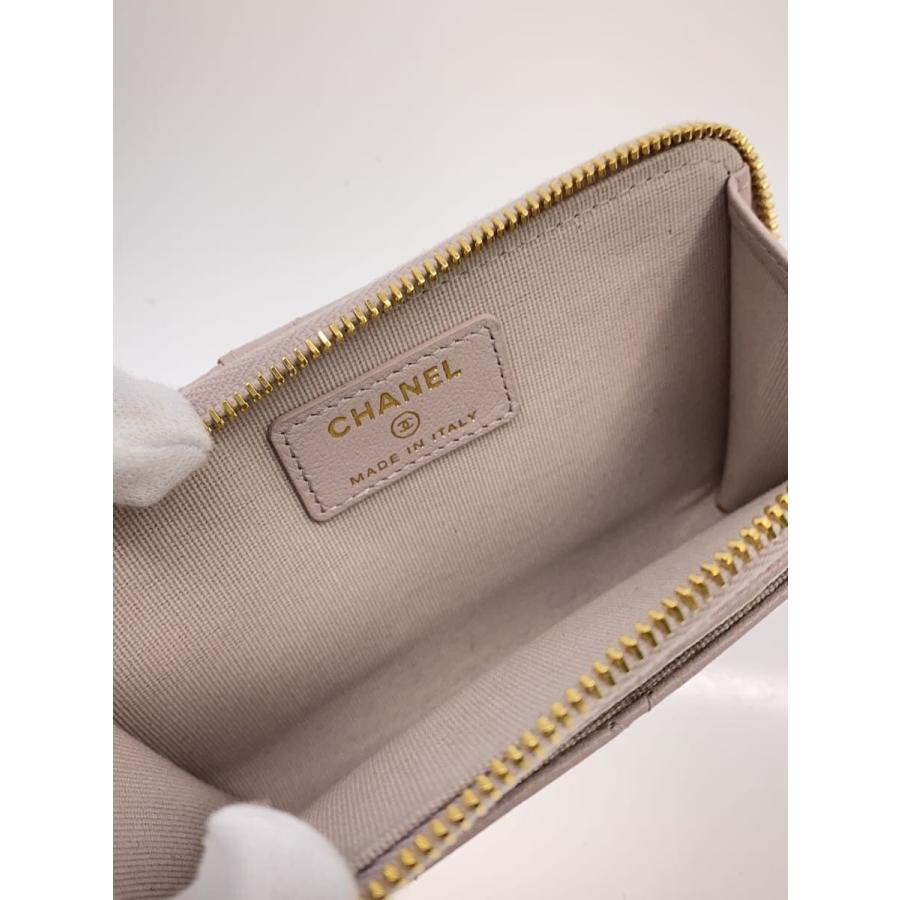 CHANEL◇ココマーク/CCロゴ/フラグメントケース/財布/レザー/PNK