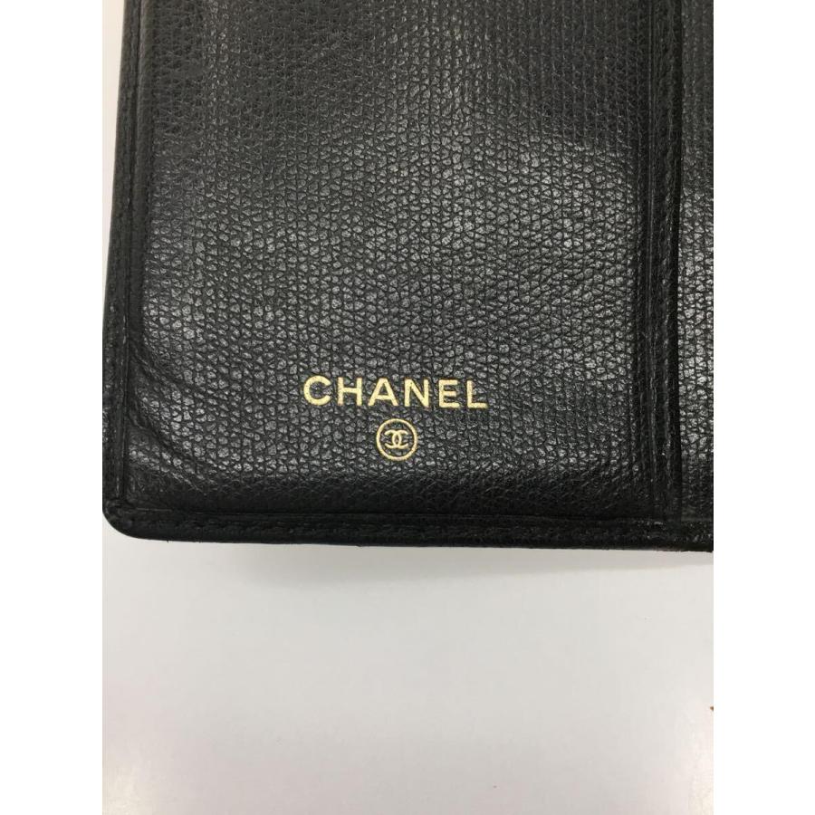 CHANEL◆2つ折り財布/レザー/BLK/無地/メンズ｜ssol-shopping｜03