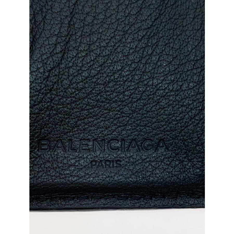 BALENCIAGA◇3つ折り財布/レザー/BLK/レディース/391446・1000・B