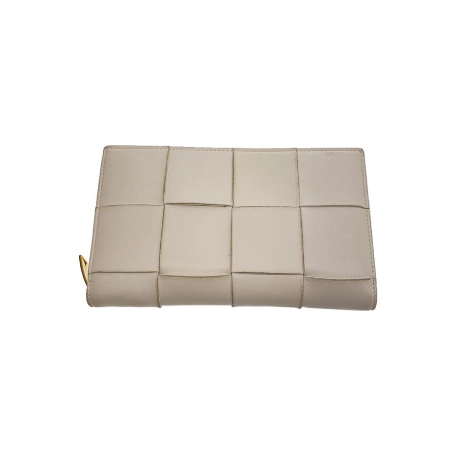 【美品】ボッテガヴェネタBOTTEGA VENETA 二つ折り財布 BOTTEGA VENETA◇2つ折り財布/レザー/WHT/無地/レディース : セカンド