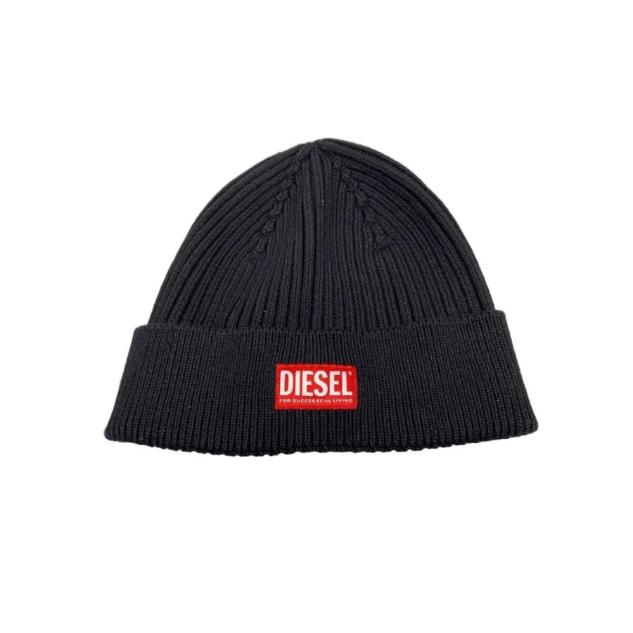 DIESEL◇ニットキャップ/--/ウール/BLK/メンズ/K-CODER-H 2X2