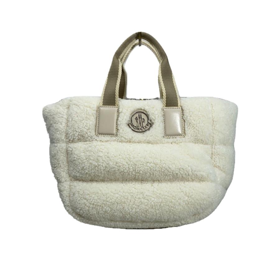 MONCLER◇MINI CARADOC/トートバッグ/ポリエステル/CRM/無地 MONCLER◇MINI CARADOC/トートバッグ/ポリエステル/CRM/無地