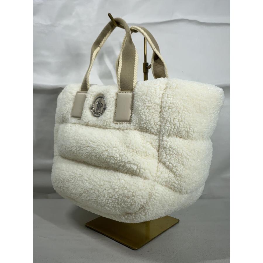 MONCLER◇MINI CARADOC/トートバッグ/ポリエステル/CRM/無地 MONCLER◇MINI CARADOC/トートバッグ/ポリエステル/CRM/無地