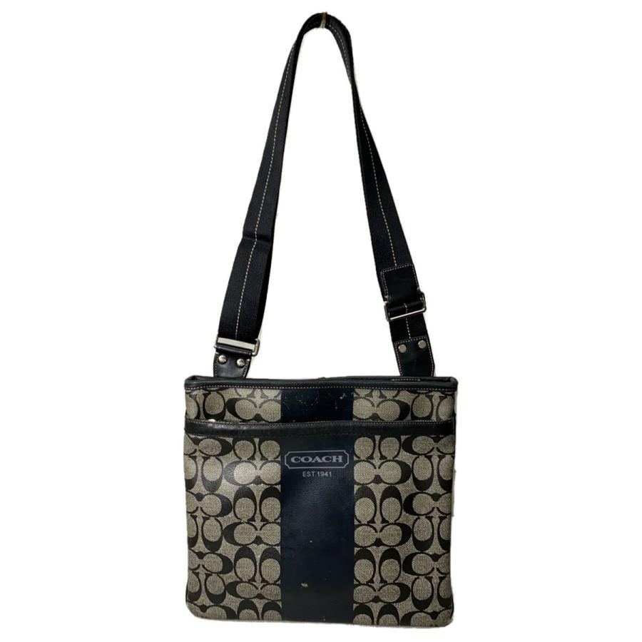COACH◇ショルダーバッグ_シグネーチャー/PVC/GRY : セカンド