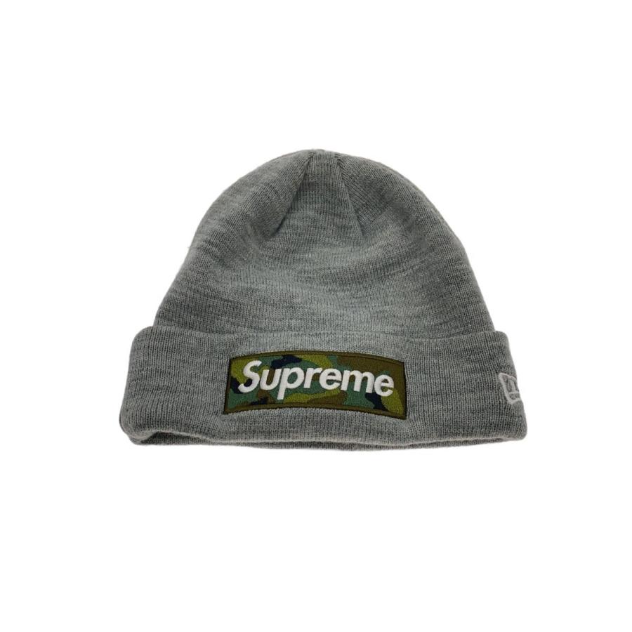 Supreme◇23AW New Era box Logo Beanie Grey/ニットキャップ/GRY