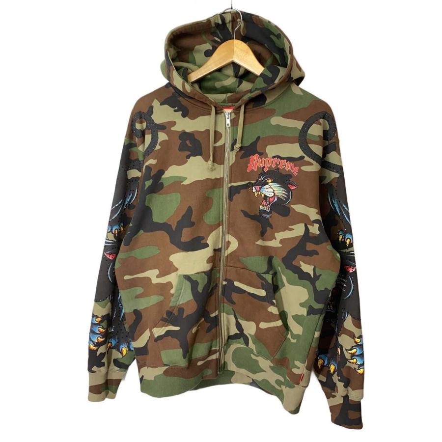 Supreme◇Panther Zip Up Hooded Sweatshirt/ジップパーカー/M/KHK 