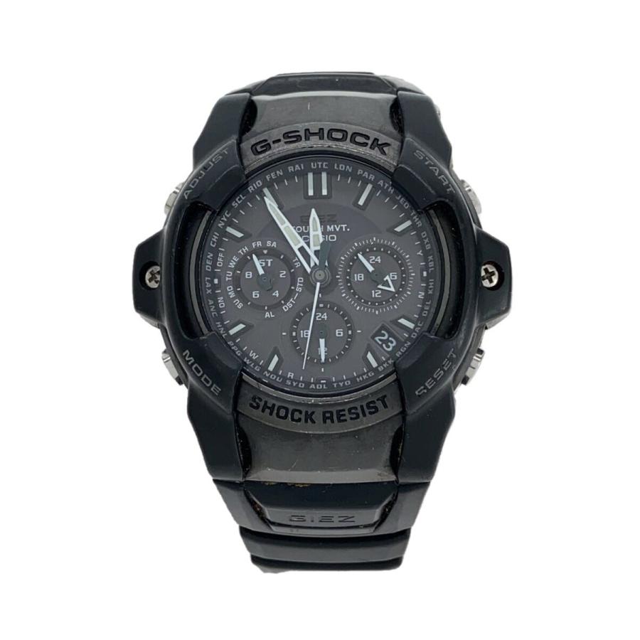 美品　カシオ　GS-1400　ソーラー電波　アナログ G-SHOCK GIEZ CASIO◇ソーラー腕時計・G-SHOCK/アナログ/ラバー/グレー/ブラック/GS