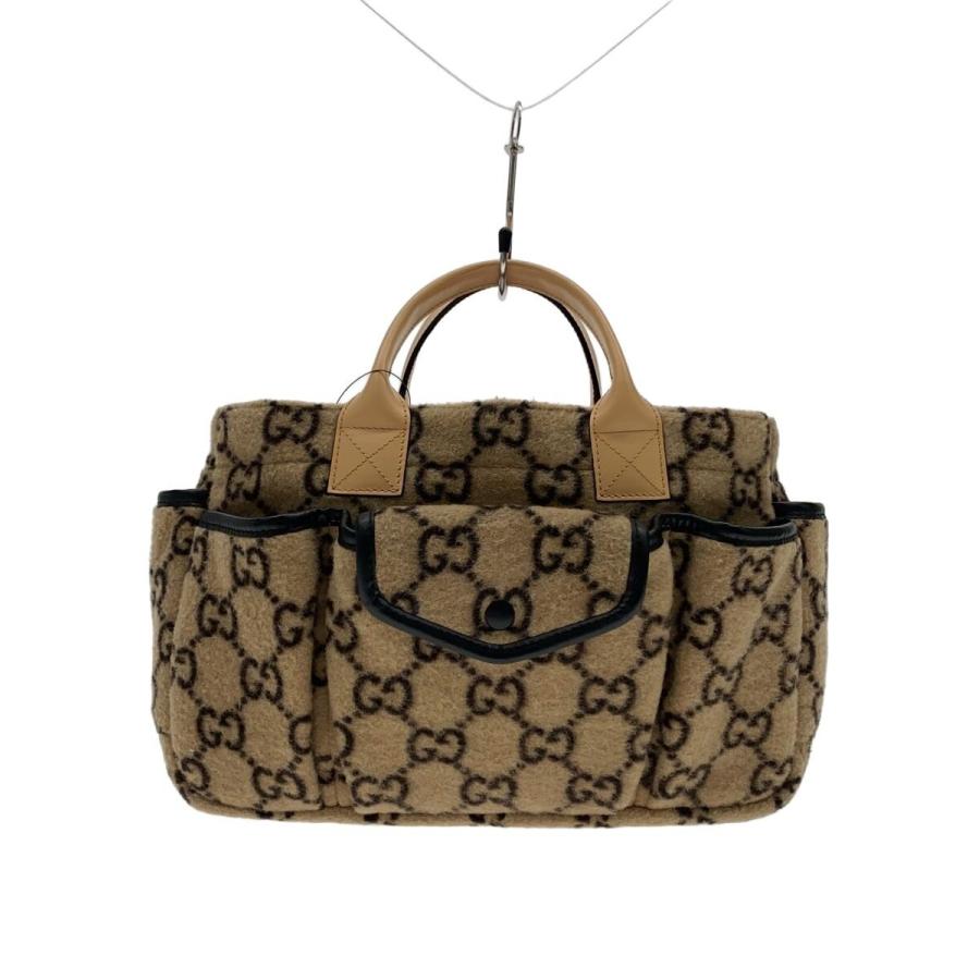GUCCI◇チルドレンズGGウール/ハンドバッグ/ウール/ベージュ/総柄