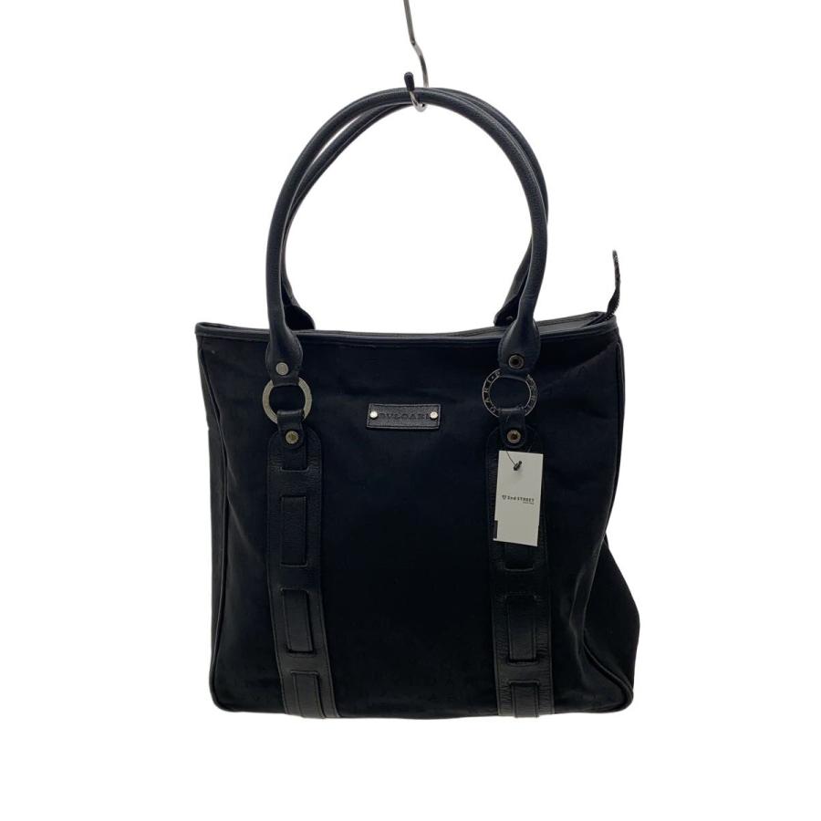 BVLGARIトートバッグ ブラック BVLGARI◇トートバッグ/キャンバス/ブラック : セカンドストリート