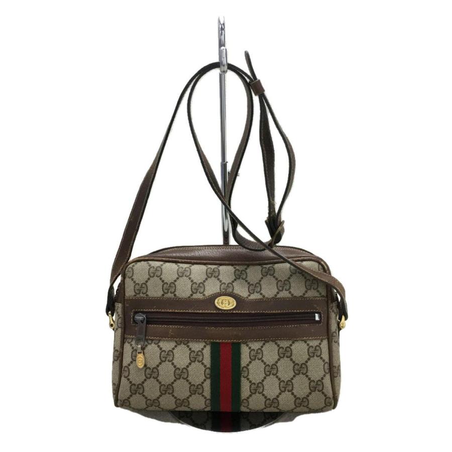 GUCCI◇ショルダーバッグ/PVC/BEG/総柄/010・378/オールドグッチ 