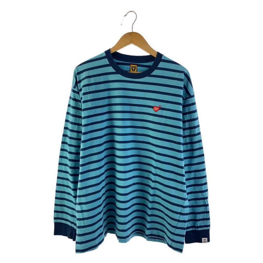 HUMAN MADE◇長袖Tシャツ/XXL/コットン/BLU/ボーダー : セカンド HUMAN MADE◇長袖Tシャツ/XXL/コットン/BLU/ボーダー : セカンド