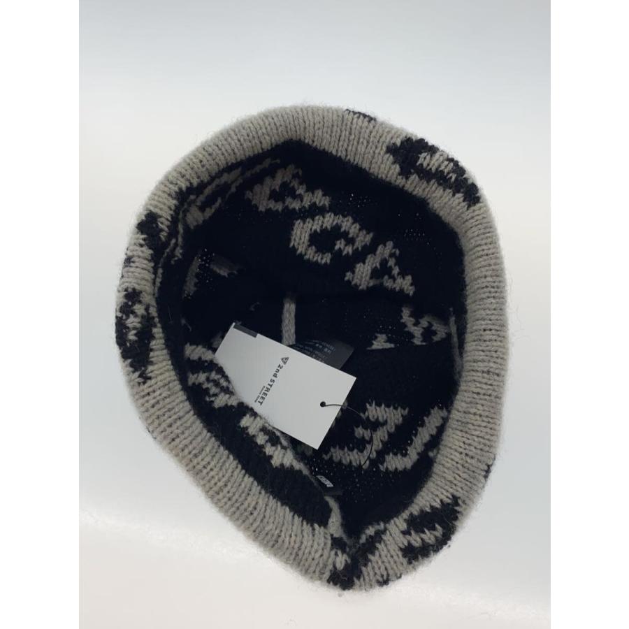 BALENCIAGA / ニットキャップ/--/ウール/GRY/モノグラム/メンズ/558950 T1471 BALENCIAGA◇ニットキャップ/--/ウール/GRY/モノグラム/メンズ/558950