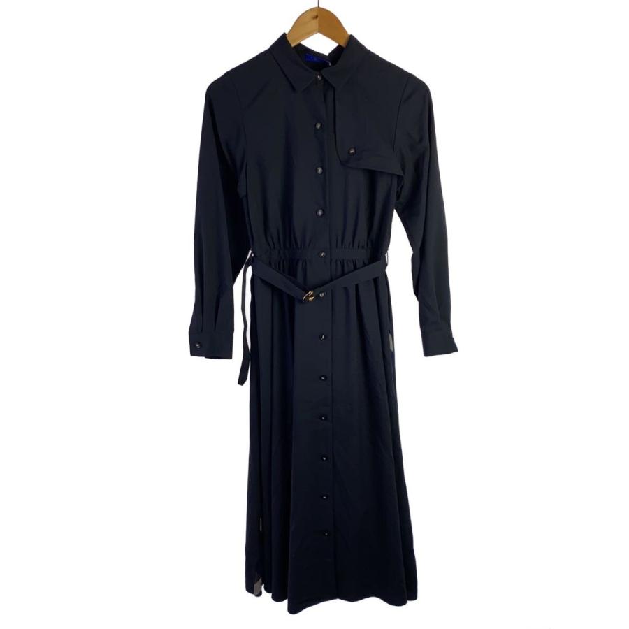 BLUE LABEL CRESTBRIDGE◇長袖ワンピース/36/ポリエステル/NVY/55J61