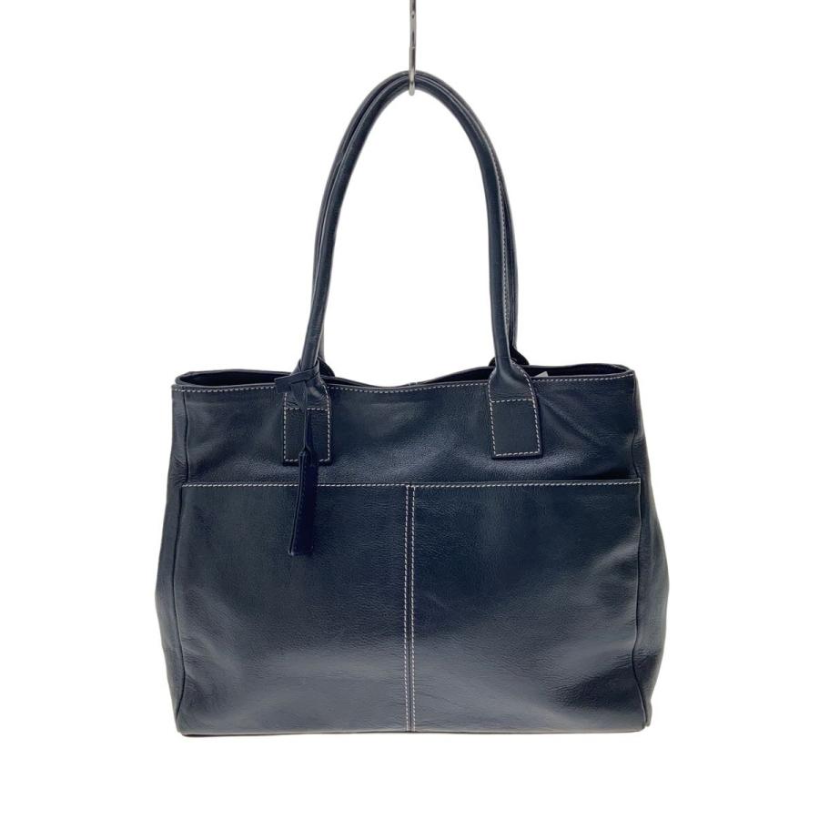 MOTHERHOUSE◇トートバッグ/レザー/NVY/無地/スレ有 : セカンド
