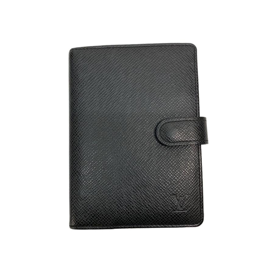 LOUIS VUITTON◇アジェンダMM_タイガ/レザー/BLK/無地/メンズ 